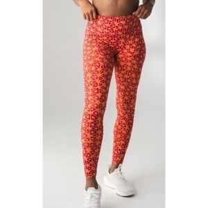 Balance Athletica Red and Orange Patterned Leggings